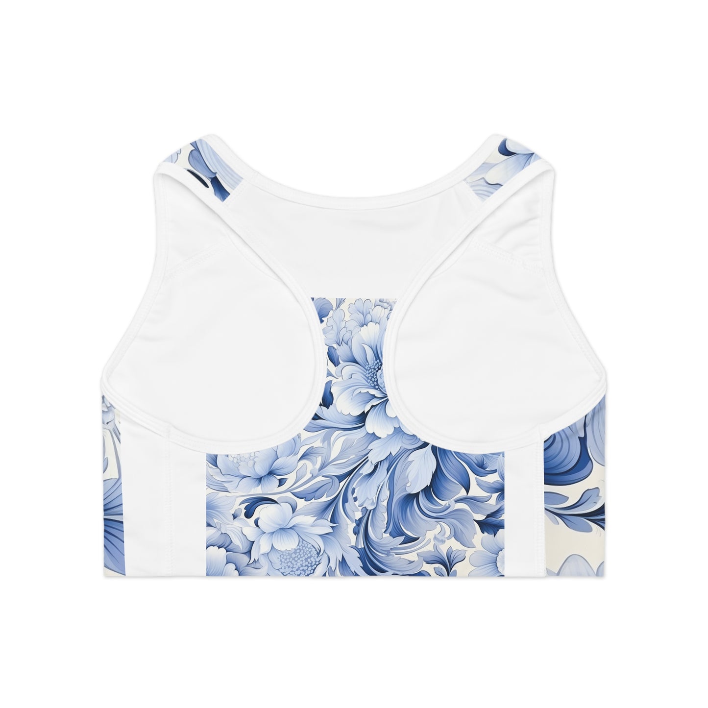 Flower pattern sports bra (blue)