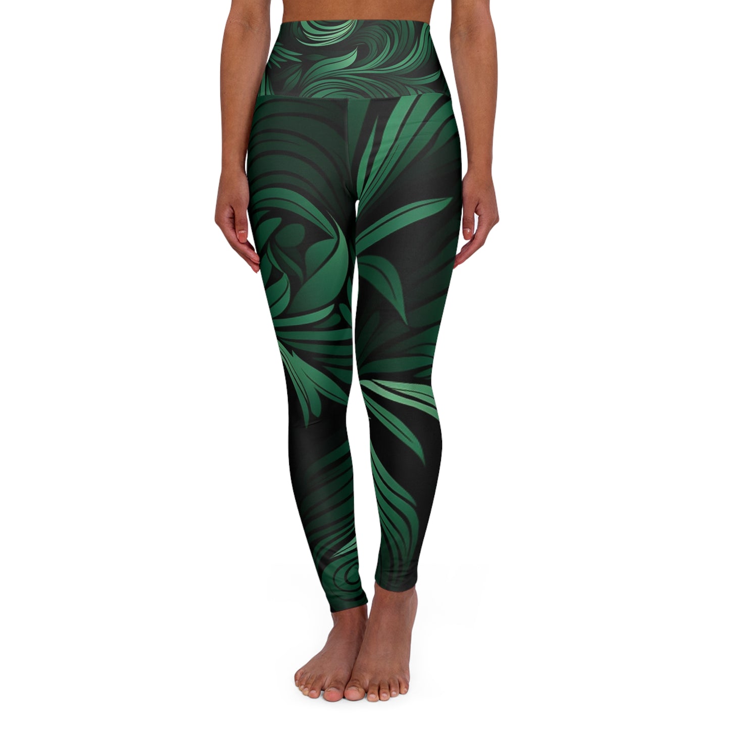 High Waisted Yoga Leggings (green)