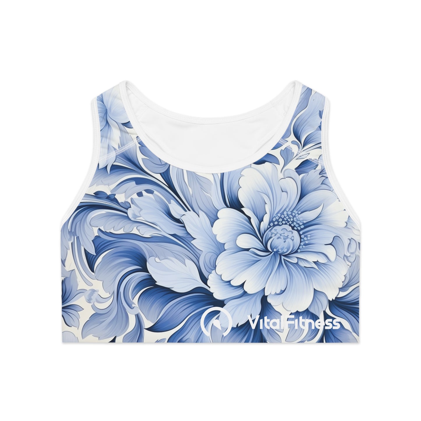 Flower pattern sports bra (blue)